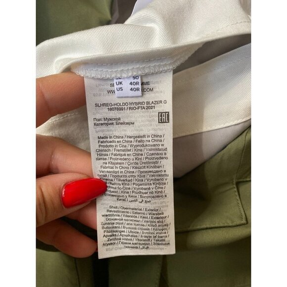 BNWOT Selected Homme Mens Button Green Shirt "Hybrid Blazer" Jacket New - Picture 7 of 8